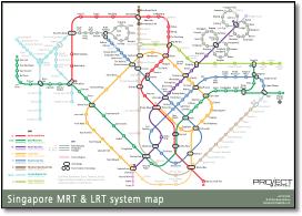 Singapore MRT & LRT train / rail map